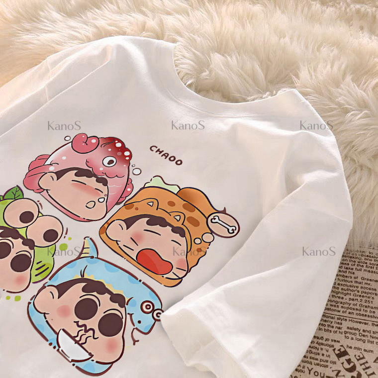 Áo thun Oversize ngắn tay họa tiết Y2K, cổ tròn - Kanos Shop