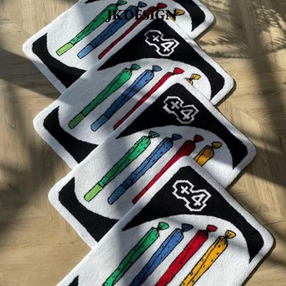 JKDESIGN Playing Card Area Rugs, Faux Wool Soft Tufting Fluffy Carpet, Thảm tắm có thể giặt được chố