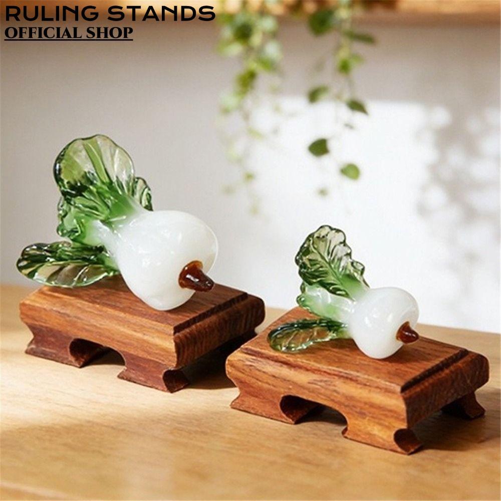 RULING STANDS Trang trí bàn làm việc pha lê, Bok Choy Shape Thiết kế thịnh vượng Kính Bok Choy, Kính