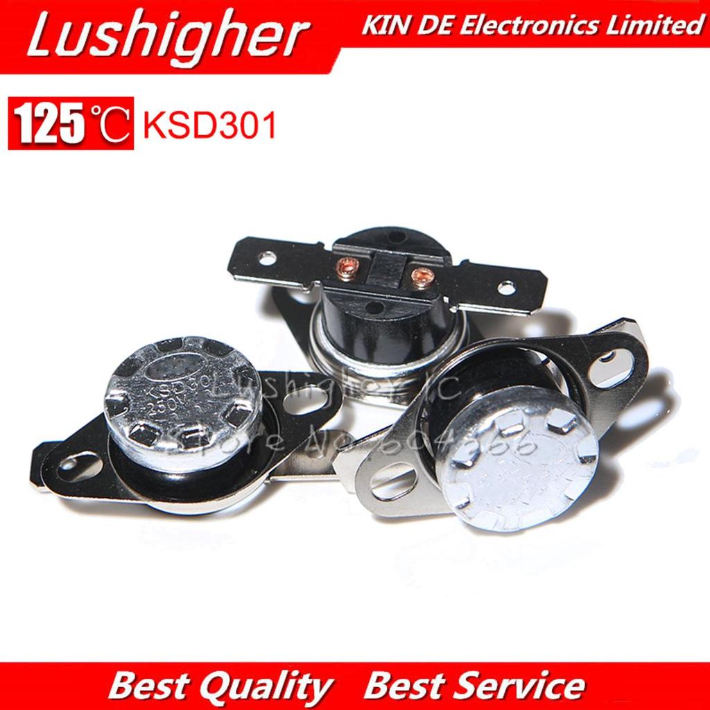 10 CHIẾC KSD301 125 Độ 250V 10A Bình Thường Đóng Công Tắc Điều Khiển Nhiệt Độ Nhiệt