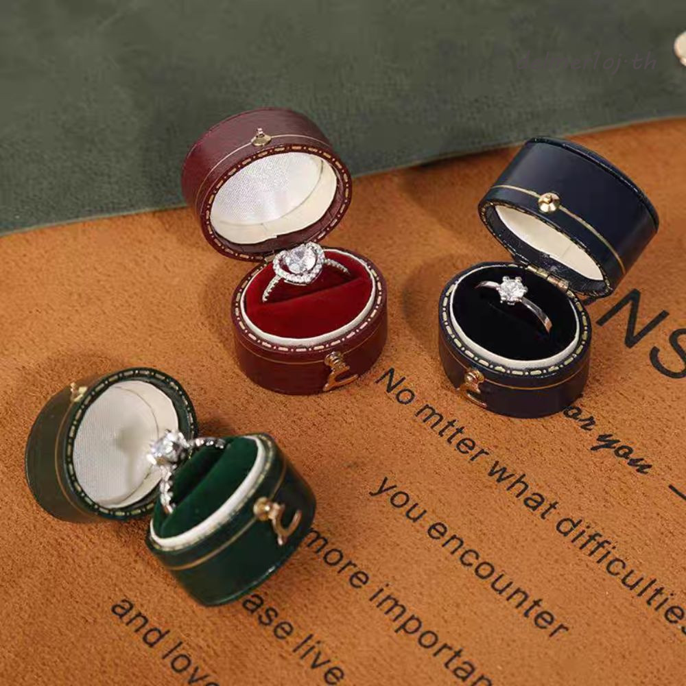 Hộp nhẫn đính hôn DELMER1OJ, Hộp đựng nhẫn nhung bằng da Hộp đựng nhẫn nhỏ, Thời trang di động tinh 