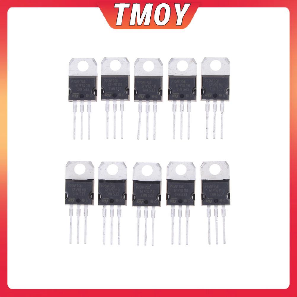 TMOY 10 CÁI P75NF75 P75N75 STP75NF75 TO-220 bóng bán dẫn oril TMOY