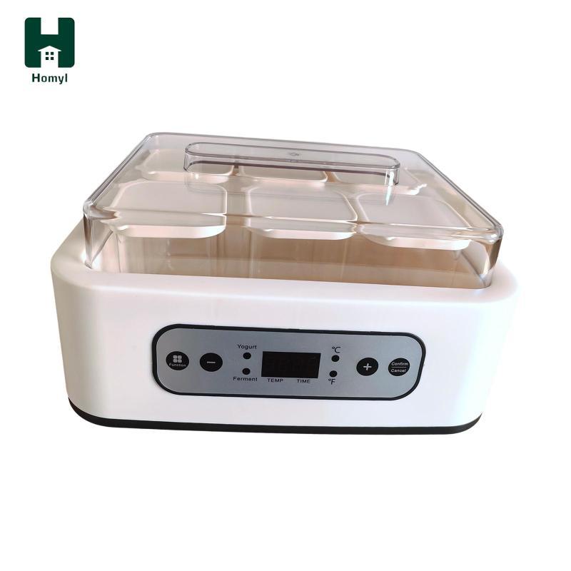 Máy làm sữa chua tự động Homyl với sáu cốc thủy tinh lên men nhiệt độ không đổi cho gia đình DIY Bữa sáng và thực phẩm Probiotic