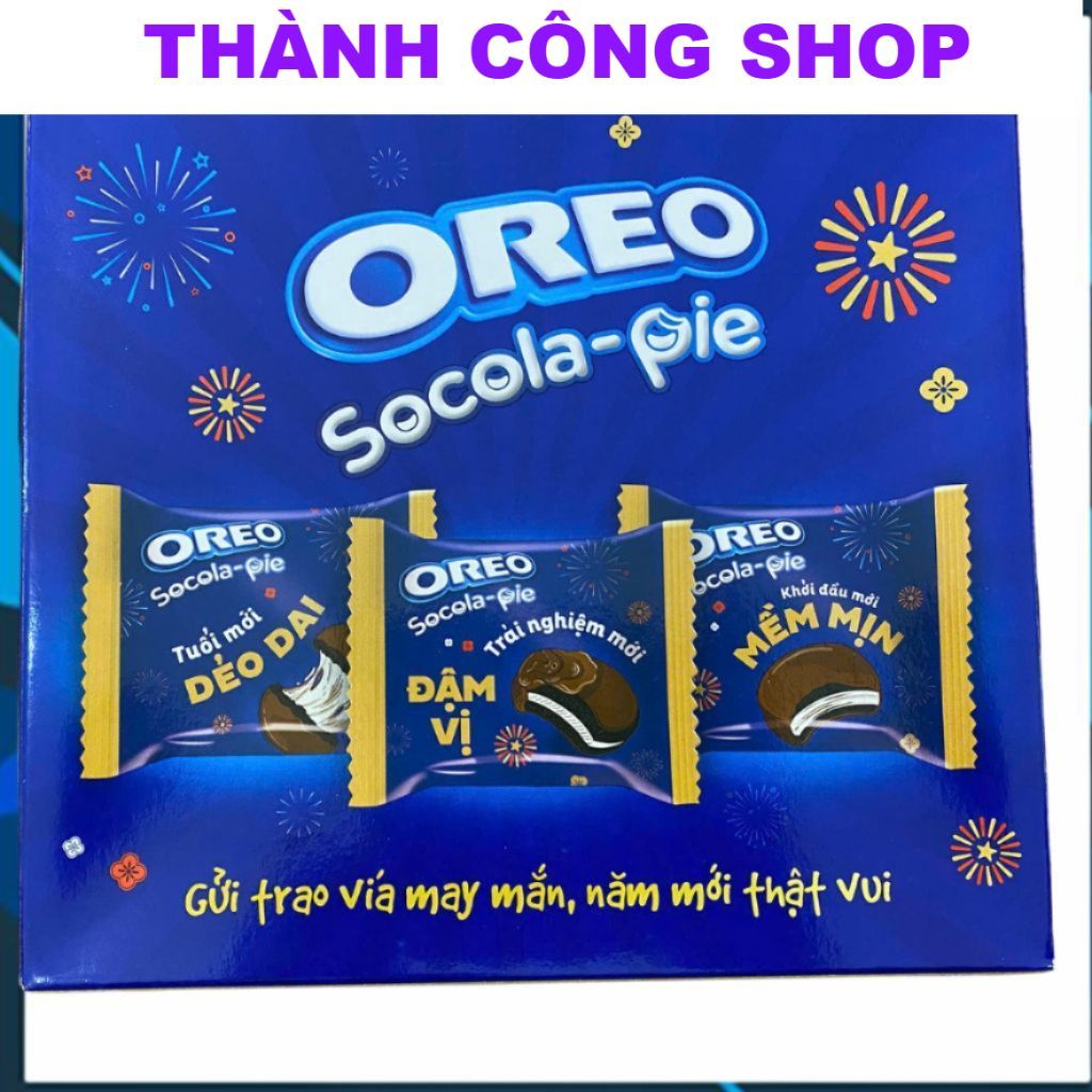 (SALE LỚN) Bánh Oreo Socola Pie nhân dẻo hộp 336g,Bánh Oreo Pie Vị Marshmallow,Bánh mềm Oreo Pie Kin