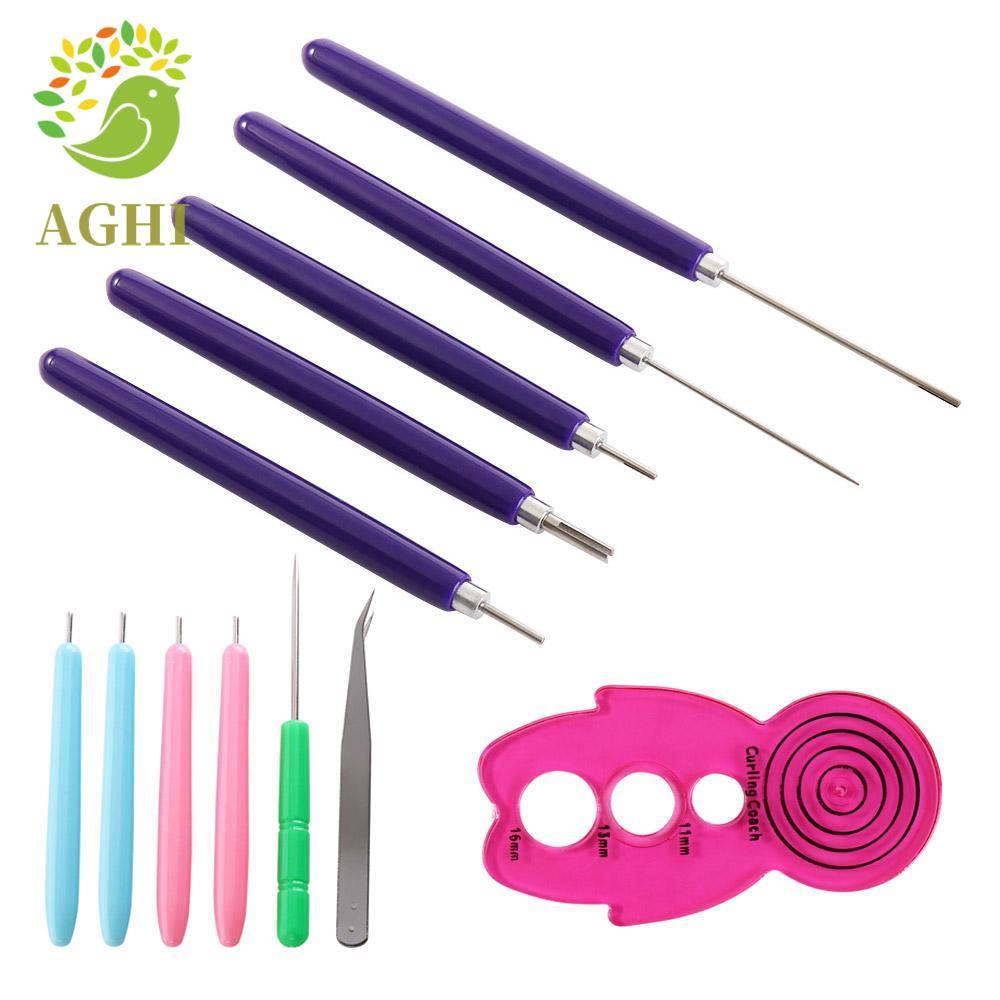 BLAZELINK 12 Bộ Kim Quilling, Quilling Có Rãnh Bút Giấy Uốn Giấy Dụng Cụ Quilling, Dải Giấy Thủ Công