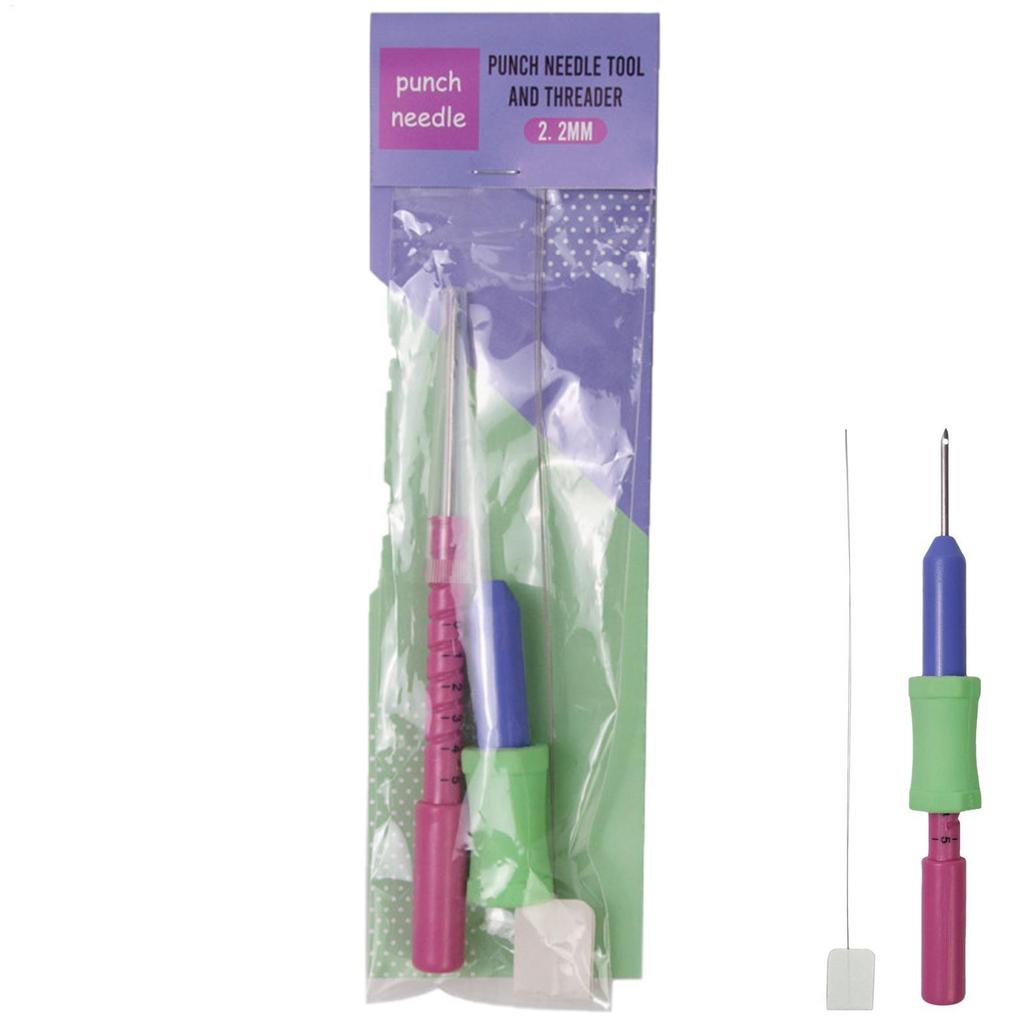 Embroidery Punch Needle Punch Needle Pen Tool with 5 Adjustable Heights Stainless Steel Needle with 