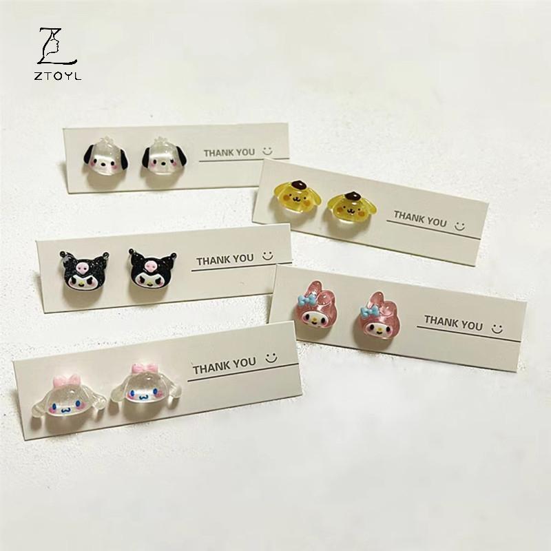 Ztoyl Sanrio Earings Set - Kuromi, Cinnamoroll, My Melody, Pompompurin - Plastic, Cute Style