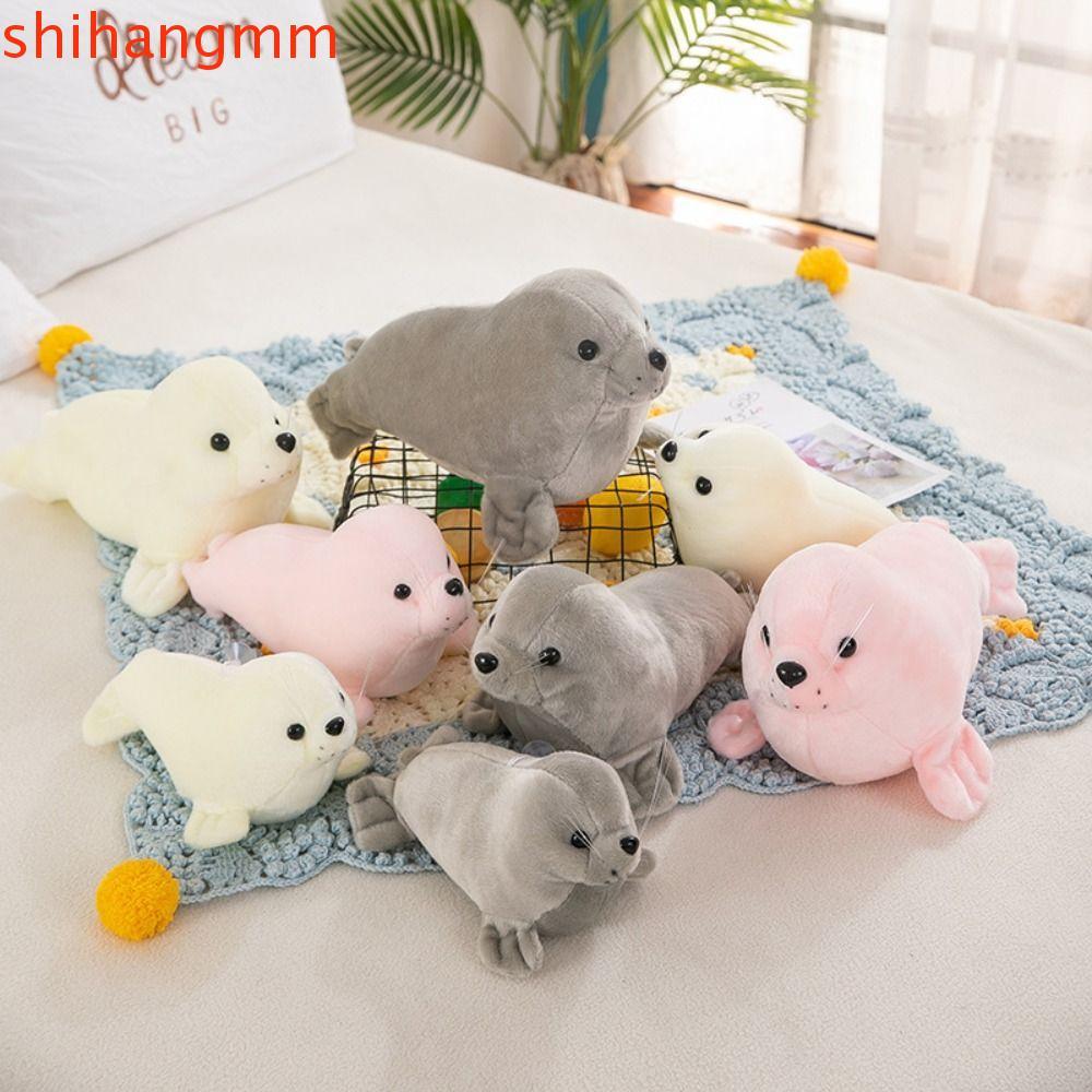 SHIHANGMM Seal Búp bê sang trọng, Gối động vật Fluffy Seal Đồ chơi nhồi bông sang trọng, Lông thú sa