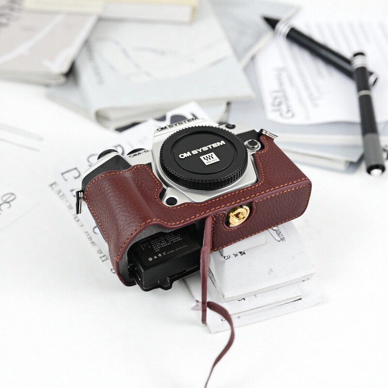 Thích hợp cho Olympus om5 Vỏ bảo vệ thế hệ thứ hai Dây đeo vai Olympus OM5II Hộp đựng da thật Túi Me