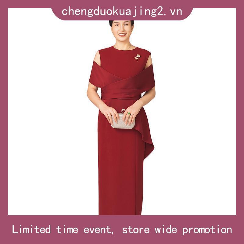 Đầm Trung Niên [Linh Trà] (LT 652) Trẻ Trung Thiết Kế Trang Nhã Thanh Lịch Sang Trọng Đi Tiệc Cao Cấ