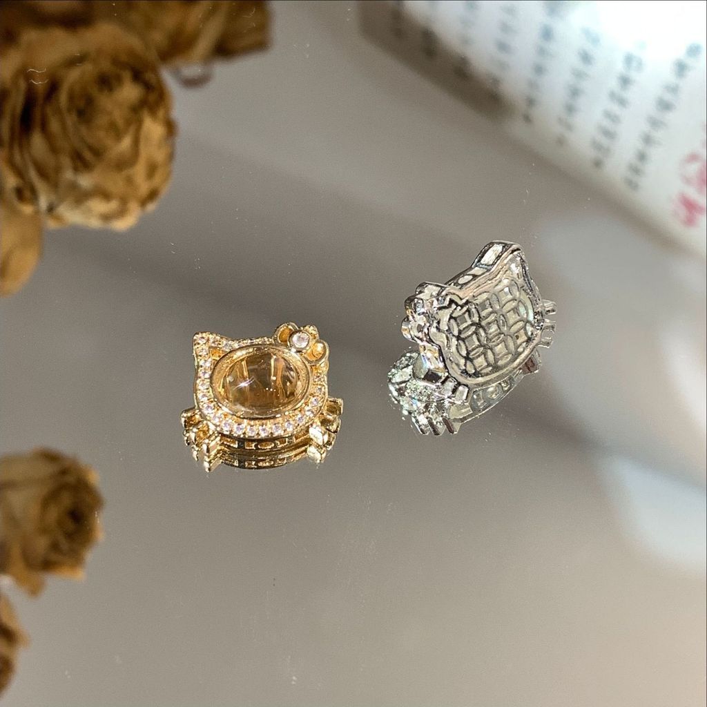 Miếng Đệm Hạt Bảo Quản Màu 14k 17 * 13mm kitty Cat diy