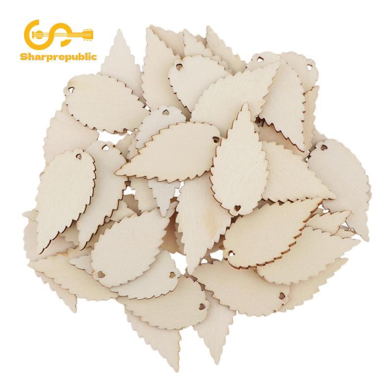 Sharprepublic 50 tờ 50x26 Mm Đĩa gỗ chưa hoàn thiện Đồ thủ công trẻ em