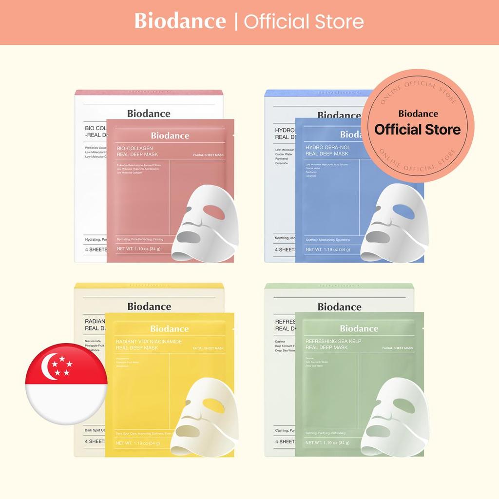 [Biodance Official] Bộ 4 mặt nạ sâu Biodance Real Deep Mask – Làm săn chắc, dưỡng ẩm, làm sáng & làm