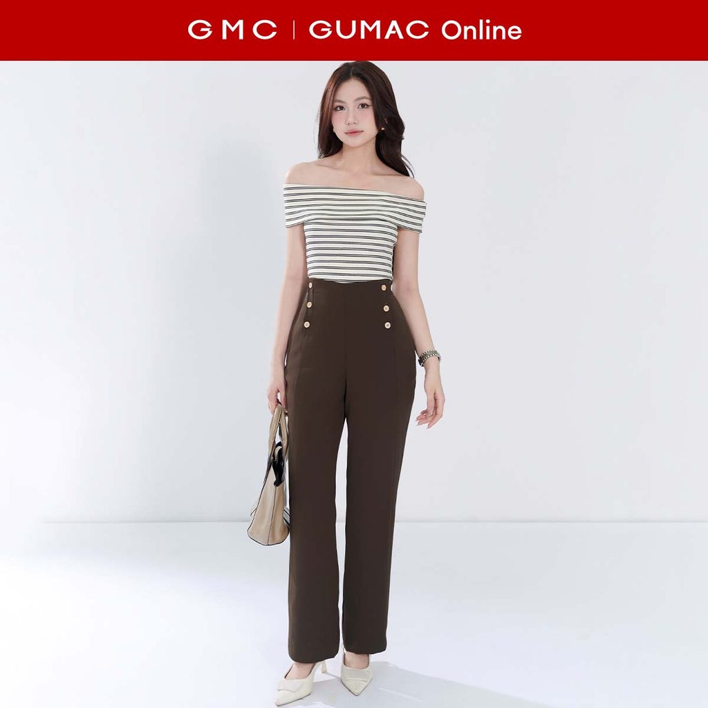 [MUA 2 GIẢM 25K] Quần tây nữ ống suông lưng kiểu đính nút thoáng mát công sở tôn dáng thời trang GUM