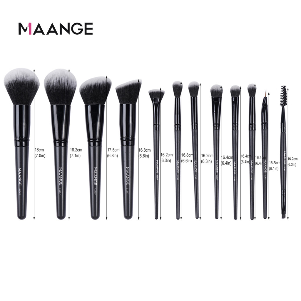 Bộ cọ trang điểm cao cấp 12 món MAANGE, dụng cụ làm đẹp chuyên nghiệp có túi đựng cọ 51367 | BigBuy360 - bigbuy360.vn