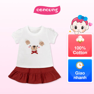 Bộ bé gái ngắn chân váy Animo TX1125052 (2Y,Trắng-đỏ,DD01)