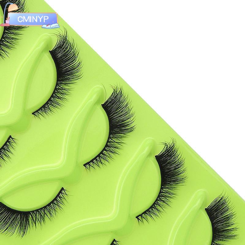 CMINYP 5 Đôi Lông Mi Cáo Lông Mi Lông Mi Giả Lông Mi Wispy Nhìn Tự Nhiên Lông Mi Dài Cánh Cuối Mắt L