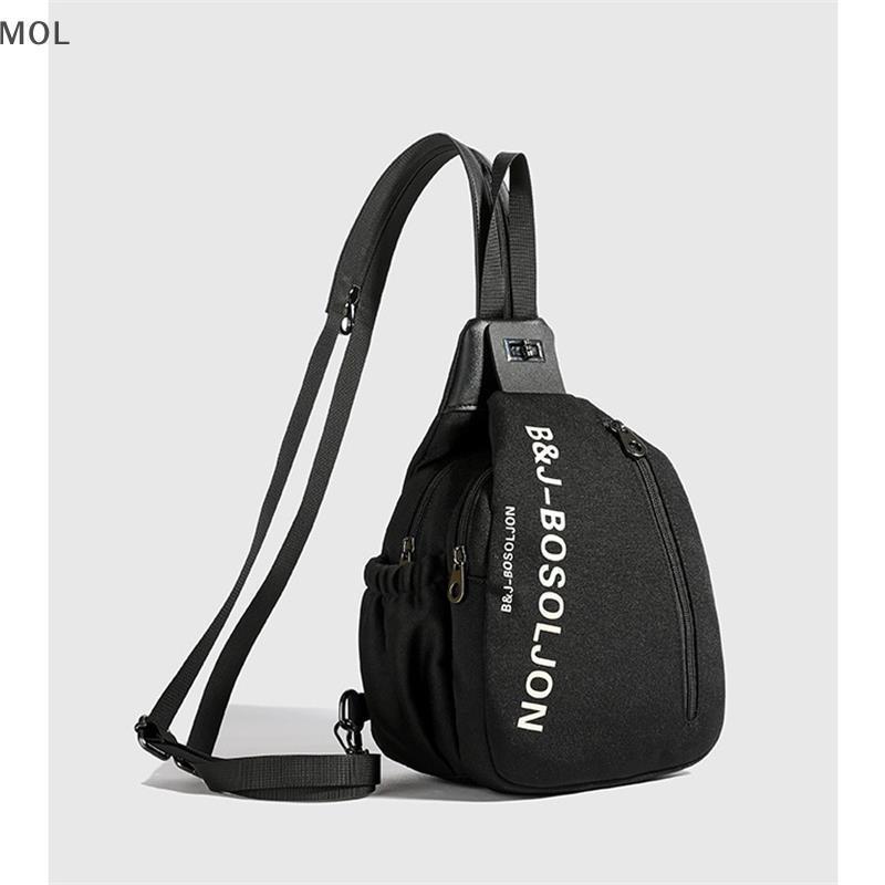 [MOL] phụ nữ giản dị Crossbody Ngực Túi thời trang unisex du lịch Ba lô nhiều túi vai túi đẹp