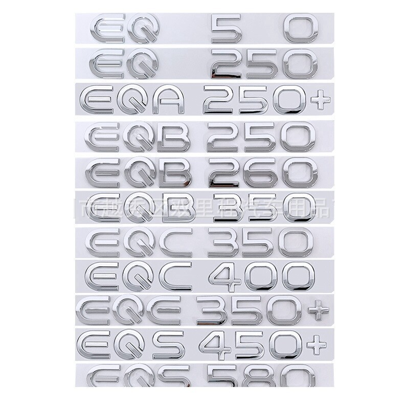 Năng lượng mới logo chữ ô tô điện cốp sau biểu tượng cho Mercedes Benz EQ50 EQA250 + EQB250 EQB260 E