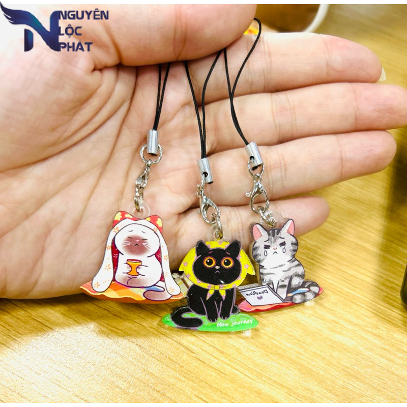 [ giảm 50% ] móc điện thoại mèo đáng yêu by Capy Stu nlp