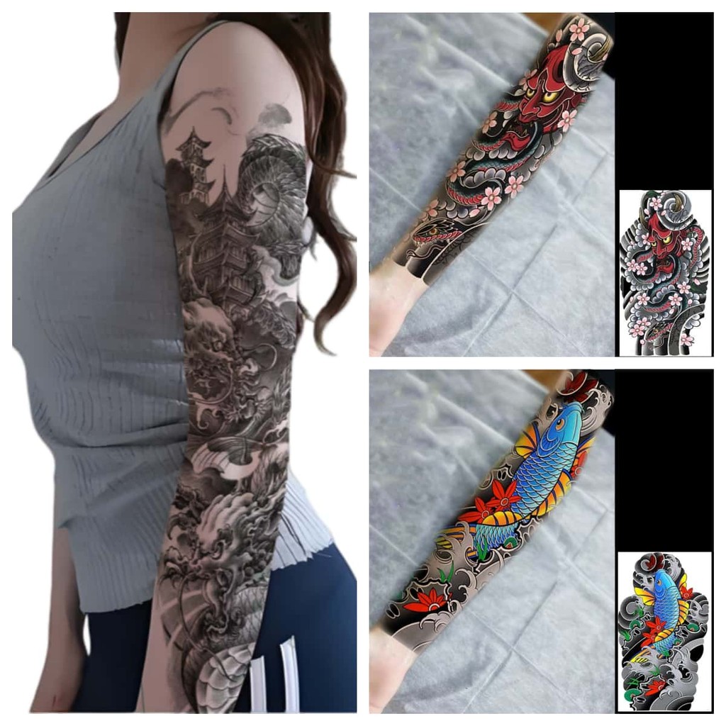 KF5J Decal Hình Xăm Tạm Thời Eco-Friendly, Herb-Inspired Design, Multicolor, Style Nhật Bản, Non-Tox