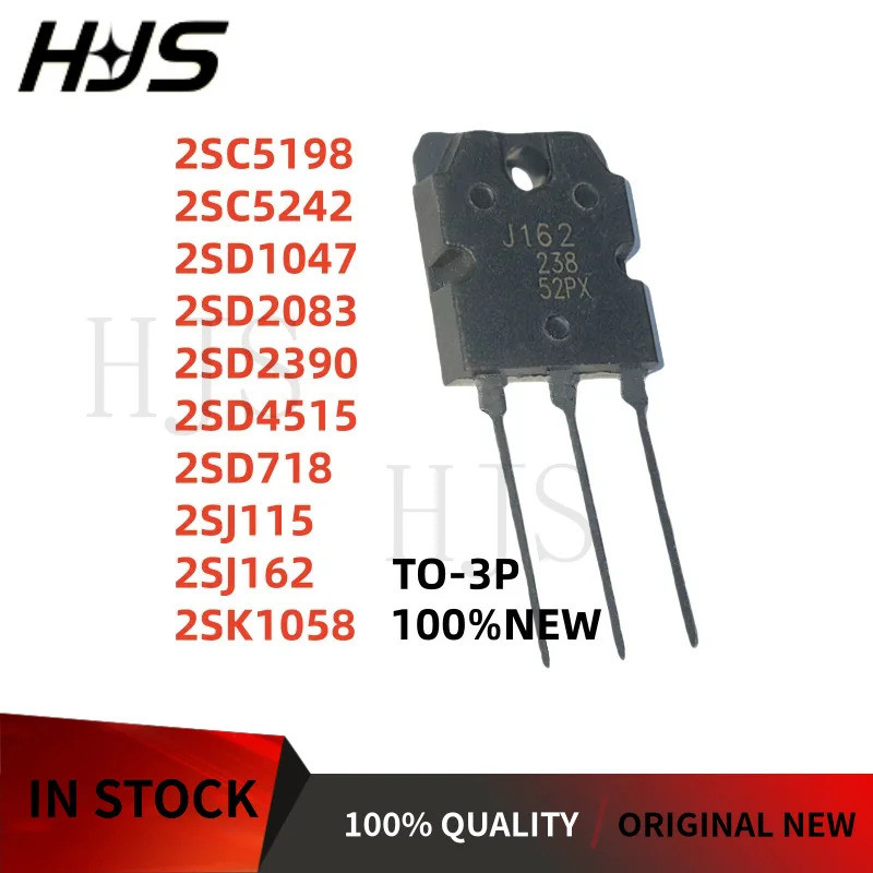5 Chiếc 2SC5198 2SC5242 2SD1047 2SD2083 2SD2390 2SD4515 2SD718 2SJ115 2SJ162 2SK1058 TO-3P Hiệu Ứng 