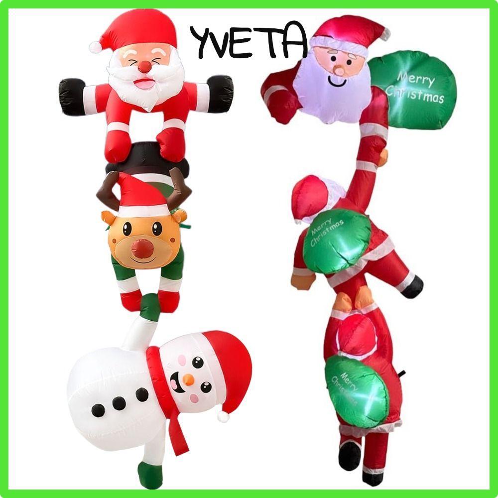 YVETA Giáng Sinh Búp Bê Bơm Hơi, Đèn LED Giáng Sinh Bơm Hơi Trang Trí, Đồ Trang Trí DIY Đồ Chơi Mô H