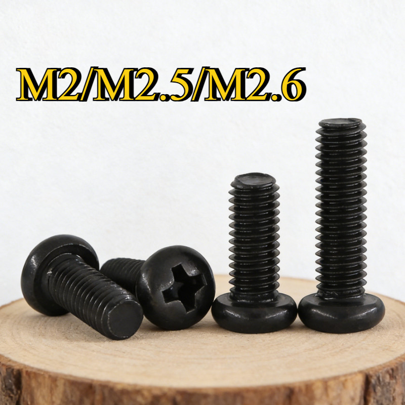 Bulong chỏm cầu nhỏ Đen Nylon，Ốc Vít Nhựa pake đầu tròn , ốc pake M2 / M2.5 / M2.6【LXY-G1】