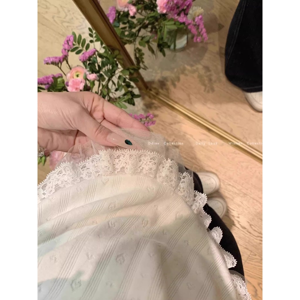 Áo babydoll baby tee nữ ôm body Thiết kế mới White Love Jacquard tay ngắn mùa hè Phong cách mới Slim-fit | BigBuy360 - bigbuy360.vn