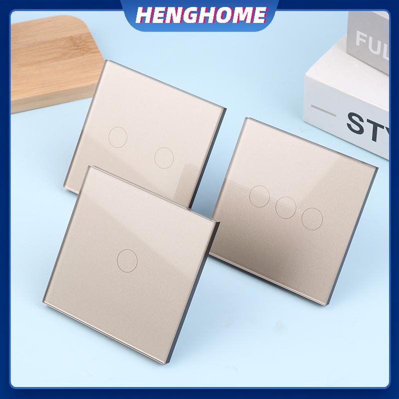 HENGHOME 1 / 2 / 3Gang Touch Switch 1Way Type-c USB Wall Soets Light Switch With Power Soets Glass P