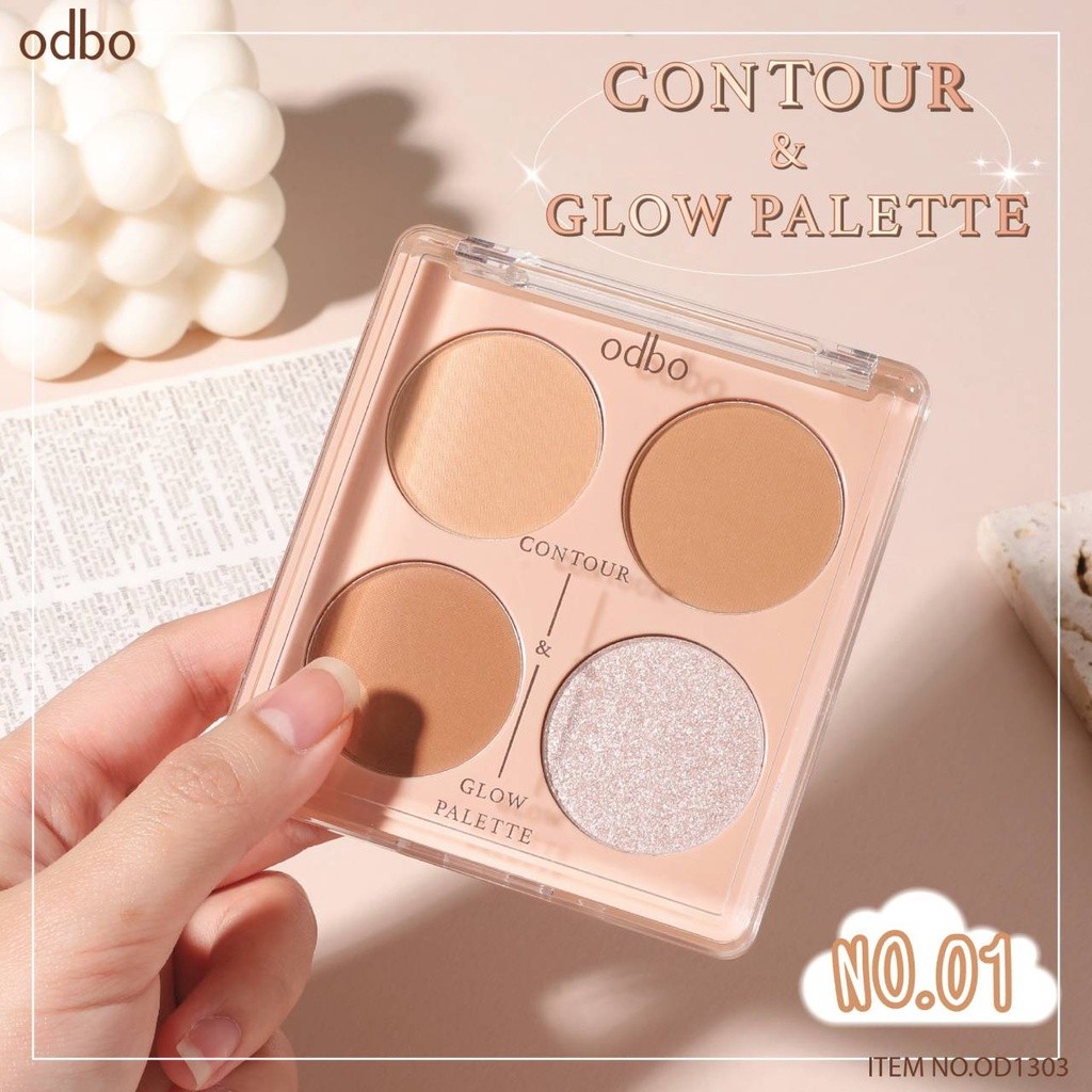 [ODBO] Phấn tạo khối - bắt sáng 4 Ô Odbo Contour & Glow OD1303 - Thái Lan