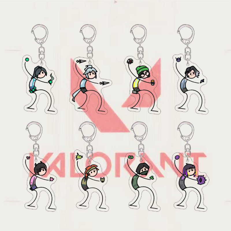 Game VALORANT Sage Joon-Hee Jett Killjoy Clove Fade Viper Vampire Skye Cosplay Keychain Acrylic Keyr