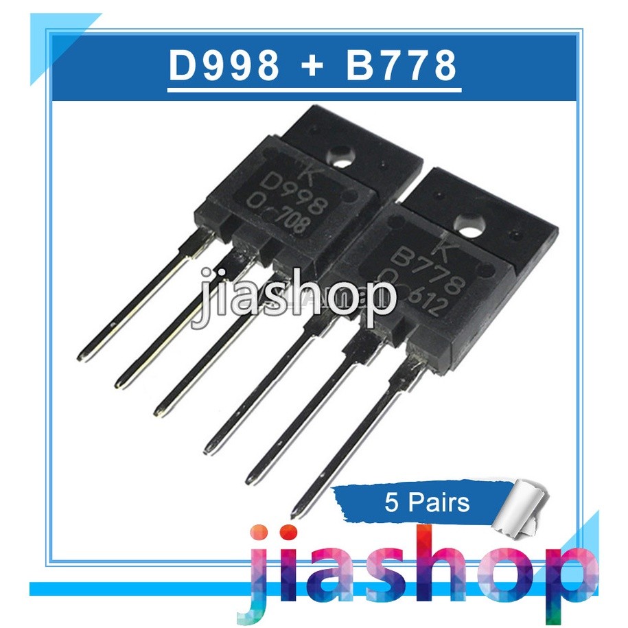 Bộ 5 (5 chiếc B778 + 5 chiếc D998) TO-3PF 2SB778 + 2SD998 KB778 KD998 KTB778 KTD998 TO3PF 10A / 120V