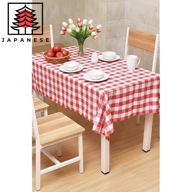 【Direct from JP】Checkered Rectangular Polyester Tablecloth 120×180cm - Washable, for Commercial Use,