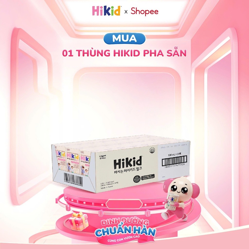 Sữa Hikid Pha Sẵn Hộp 190ml - Sữa Hikid Pha Sẵn Tăng Chiều Cao Cho Bé Xuất Xứ Hàn Quốc