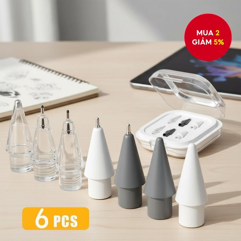6 đầu bút hợp kim mạ niken cho Huawei M-Pencil 3, ngòi bút thay thế.