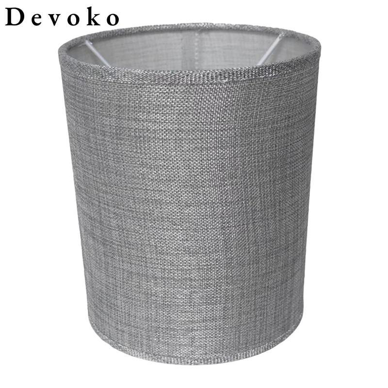 Devoko Burlap Lampshade Floor Lamp Cover Barrel Lampshade Linen Lampshade