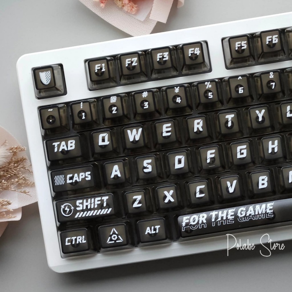 Keycap Fighter Jet Black PC Keycap xuyên led OEM profile Keycap smoke đen mờ bàn phím Mitoby Factory