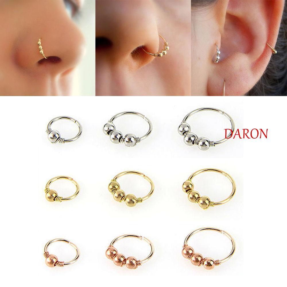 DARON Mũi Nhẫn Trang Sức Retro Nostril Hoop Tragus Septum Helix Hoop Stud Body Piercing