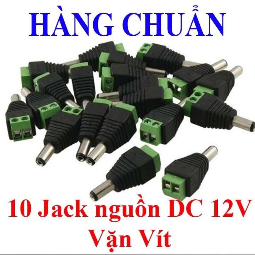 10 jack DC dương nguồn 12v VẶN VÍT - jack DC VẶN VÍT - jack 12v - jack nguồn camera - dc10vv
