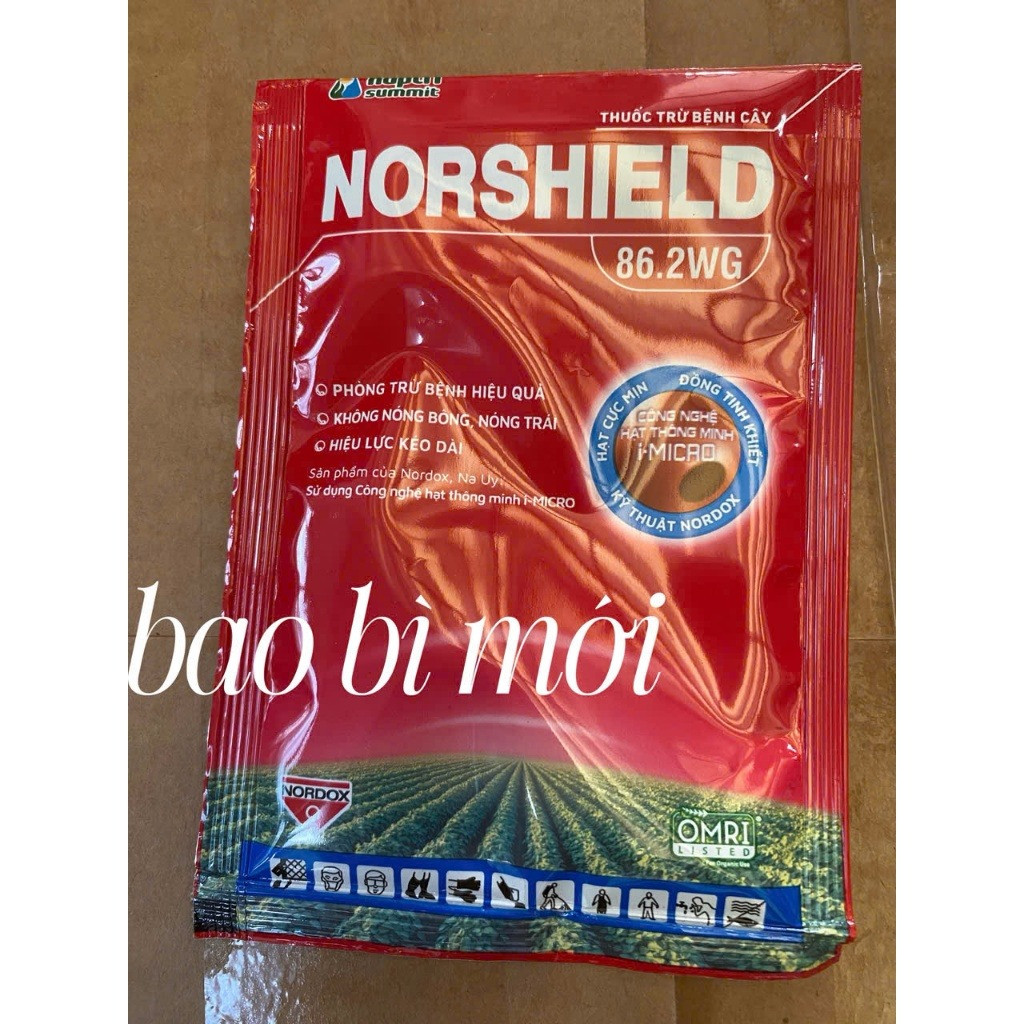 Trừ nấm bệnh cháy lá vàng lá NORSHIELD 86.2WG (gói 50g) - NHẬP KHẨU TỪ NAUY Cuprous Oxide - đồng đỏ 