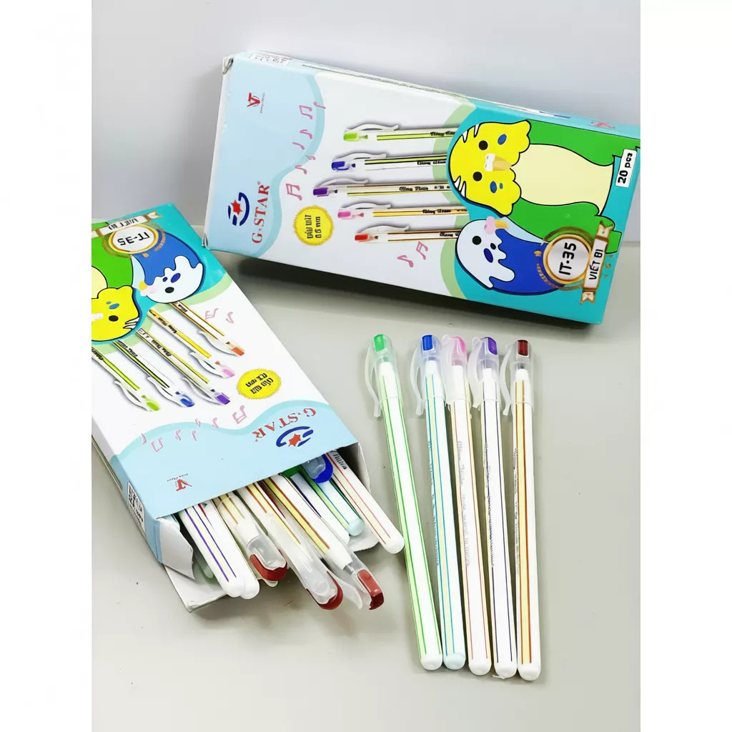 Hộp 20 Cây Bút Bi Nến IT-35 GSTAR 0,5mm Mực Xanh, Đen/Bút Bi Nến GSTAR Dễ Sử Dụng, Mực Đậm, Êm Mượt