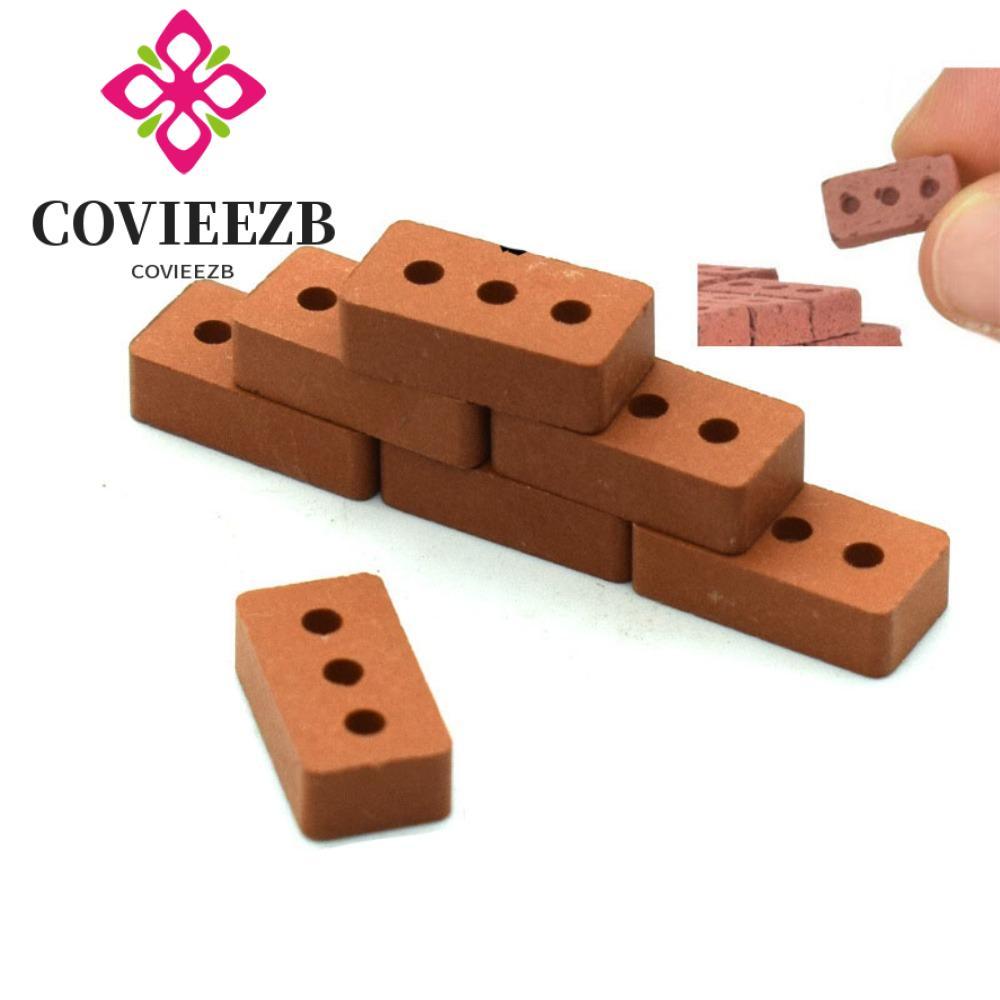 Mô hình gạch mini thật COVIEEZB, Đồ chơi gạch giả DIY màu đỏ nhỏ, Gạch thu nhỏ bê tông Mini bền 1 / 
