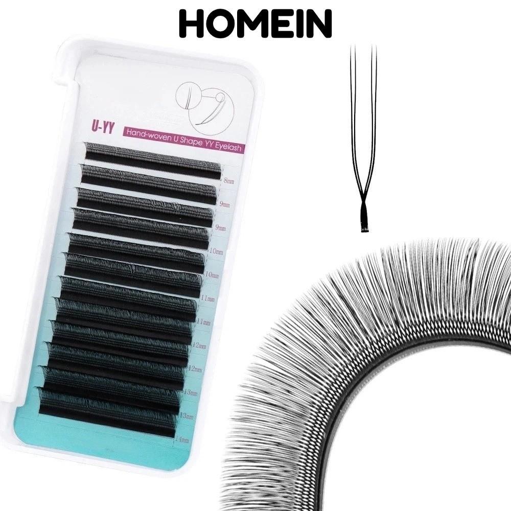 HOMEIN Lông mi giả, Black C Curl Natural Curl U Shape YY Lashes, Thời trang hiệu ứng 2D Wispy Design