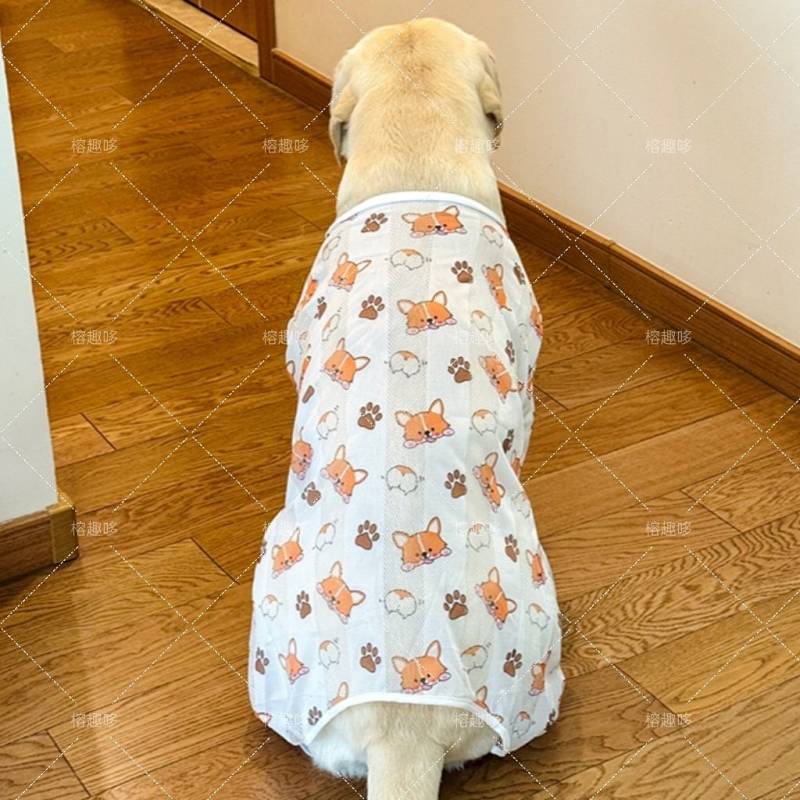 【Ready Stock】 Pet Clothes Dog Four-Legged Clothes Mesh Breathable Thin Summer Four-Leg Clothes Sun P