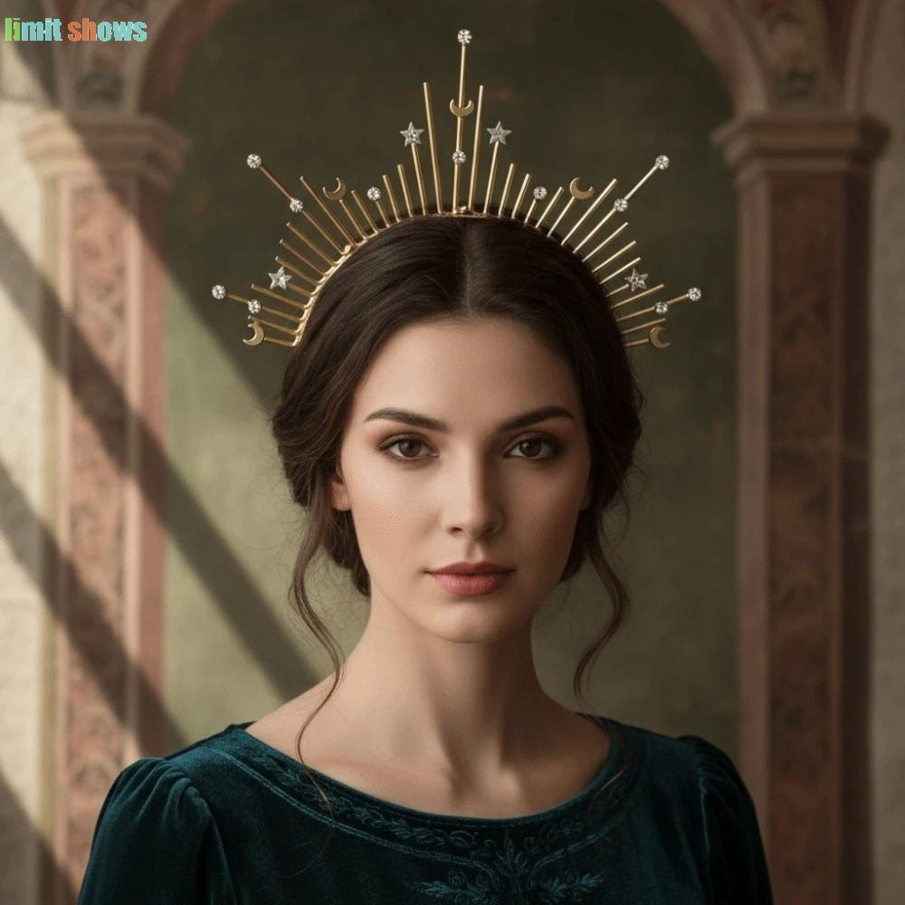 Mũ Gothic Glory Sun Crown, phù hợp cho sự kiện cosplay và phong cách Renaissance