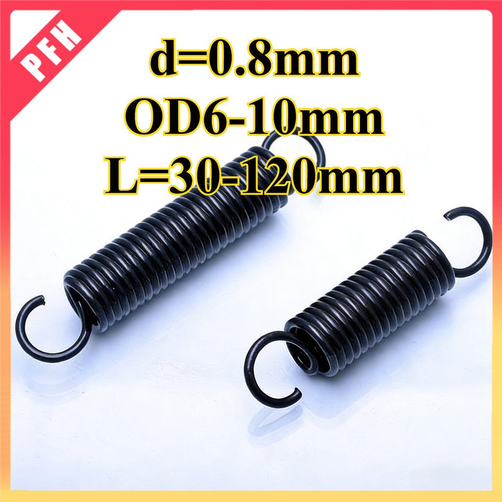 Lò xo căng / lò xo d = 0,8mm, OD6 / 8 / 10mm, L = 30-120mm lò xo căng thẳng có móc, áp dụng cho cửa 