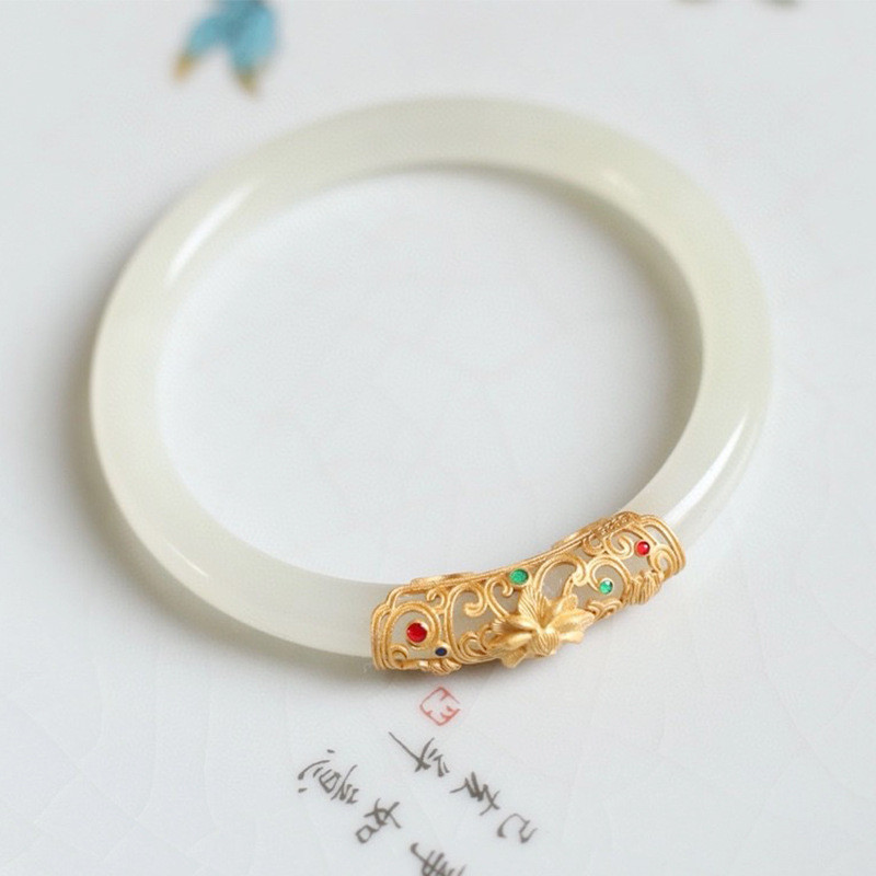 Mới Tân Cương Hetian Ngọc Vòng Tay Phù Hợp Với Tân Cương Hetian Ngọc Khóa An Toàn Vòng Tay Ngọc CTGF