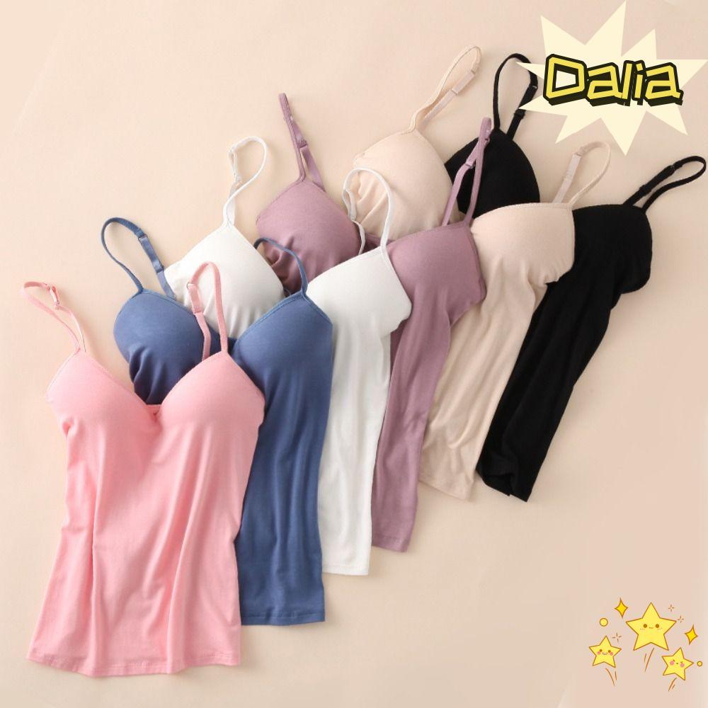 DALIA Áo ngực thoáng khí Pad Tank Top Áo Crop Top màu trơn