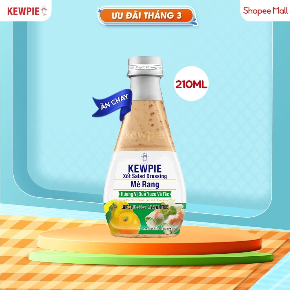 Xốt Salad Dressing Mè Rang Kewpie Hương Vị Quả Yuzu & Tắc 210ml
